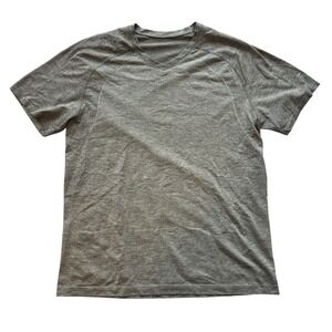 Lululemon‎ T Shirt Men's Size XL  Gray V Neck Short Sleeve Live In Practice